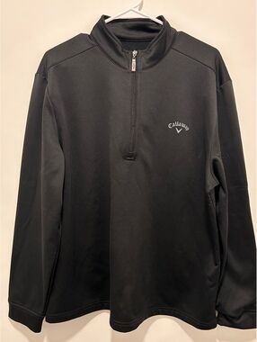 Callaway Men's Black Half-Zip Pullover Golf Sweatshirt Size Large